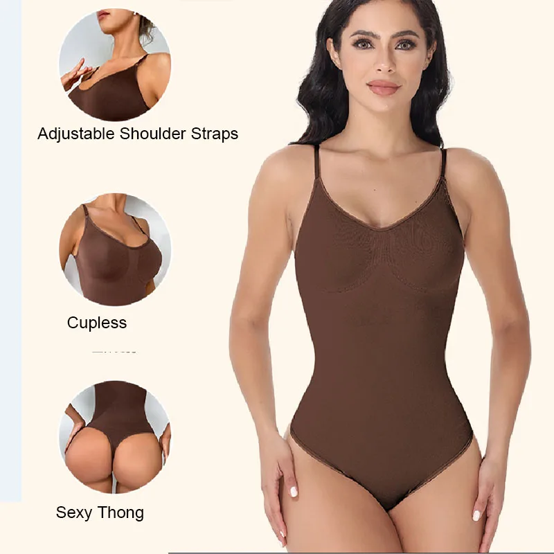 Women's Thong Body Shaper Spaghetti Strap Bodysuit