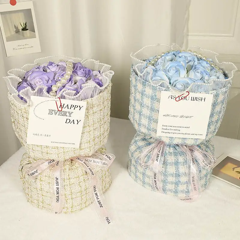 Creative Gift Soap Flower Bouquet for Women's Day Mother's Day Birthday Teacher's Day Rose And Carnation Handmade Soap Flowers