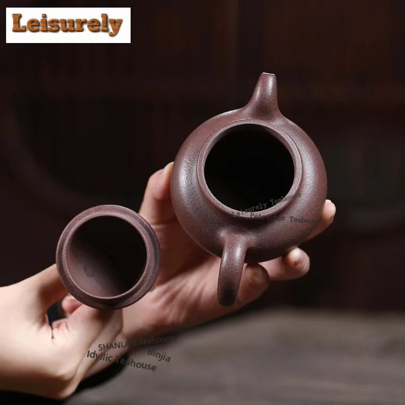 210ml Creative Yixing Purple Clay Teapots Handmade Duōqíu Pot Raw Ore Peach Blossom Mud Tea Maker Kettle Zisha Tea Set Cafes