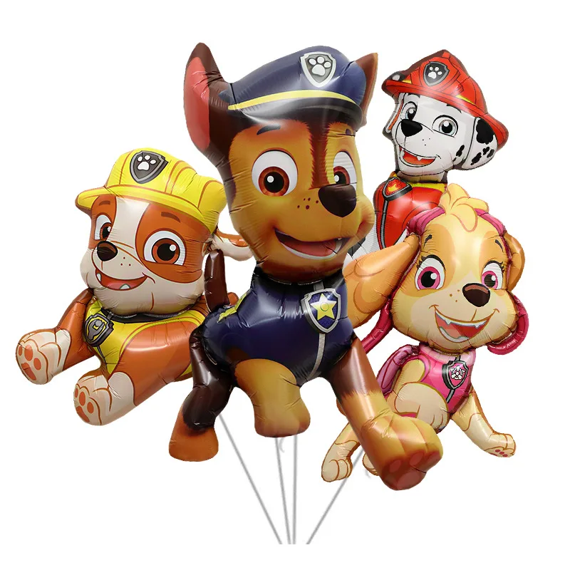 4pcs Cartoon Paw Patrol Party Decoration Supplies Rescue Dog Chase Aluminum Foil Balloon