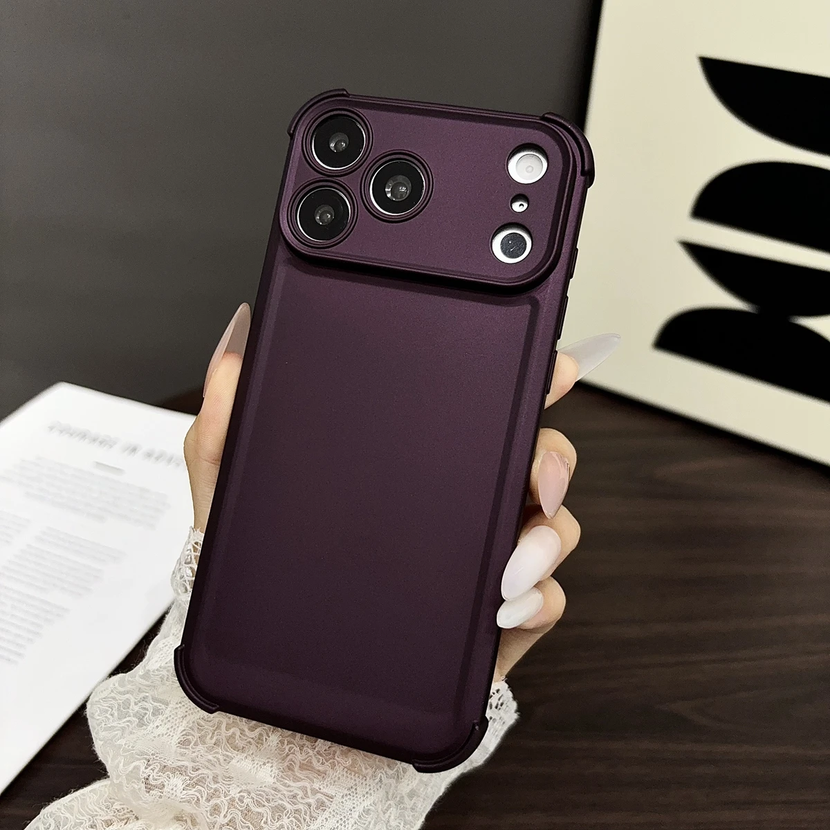 Shockproof Silicone Plain Soft Phone Case with Full Lens Protection