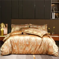 Literie Jacquard haut de gamme, ensembles de literie de luxe pour mariage européen, housse de couette Double en Satin américain 6