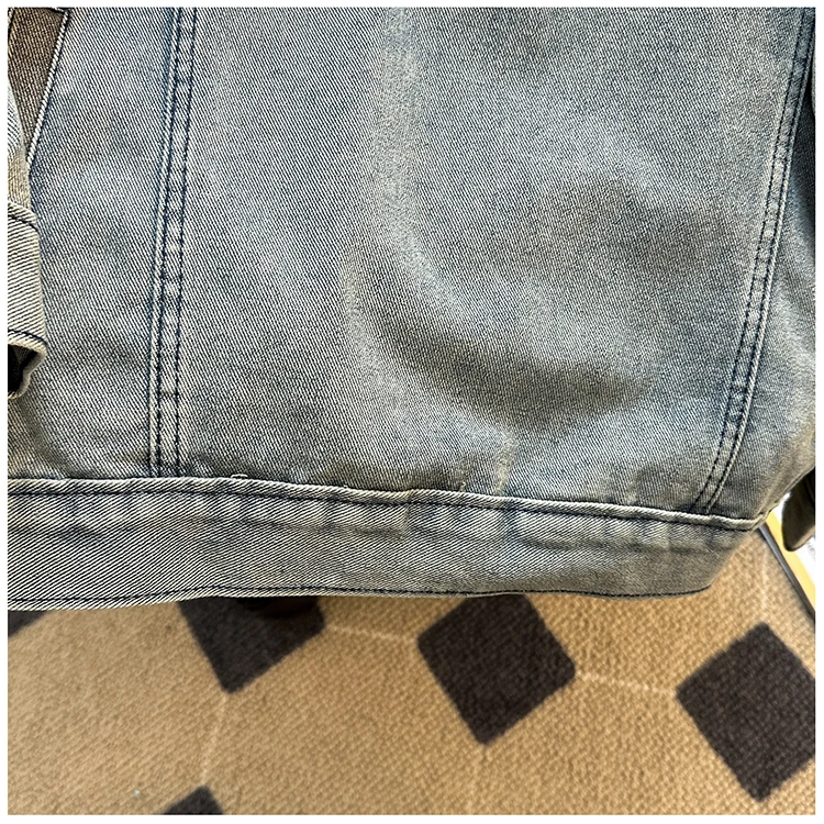 Spring Autumn Denim Hoodie Splicing with Pockets Men's Sweatshirts American Casual Fashion Loose Jean Male Pullover Top