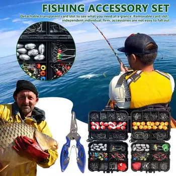 Fishing Tackle Box Kit 263pcs Fishing Tackles Fishing Gear Set Portable Fishing Equipment Fishing Kit For Fishing Enthusiast 2
