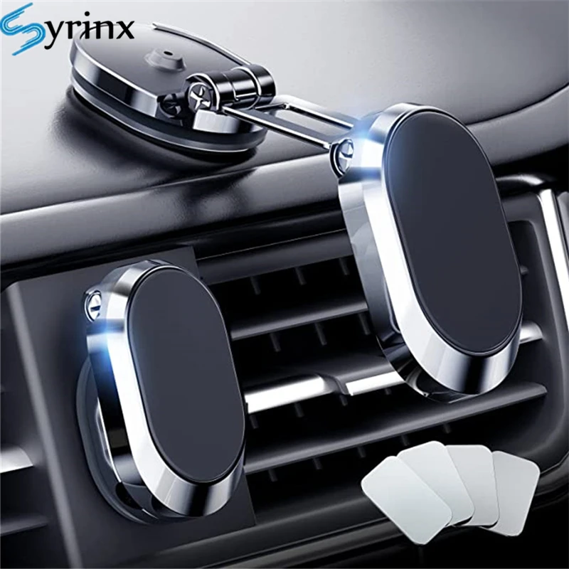 Metal Magnetic Car Phone Stand Cell GPS Folding Support For