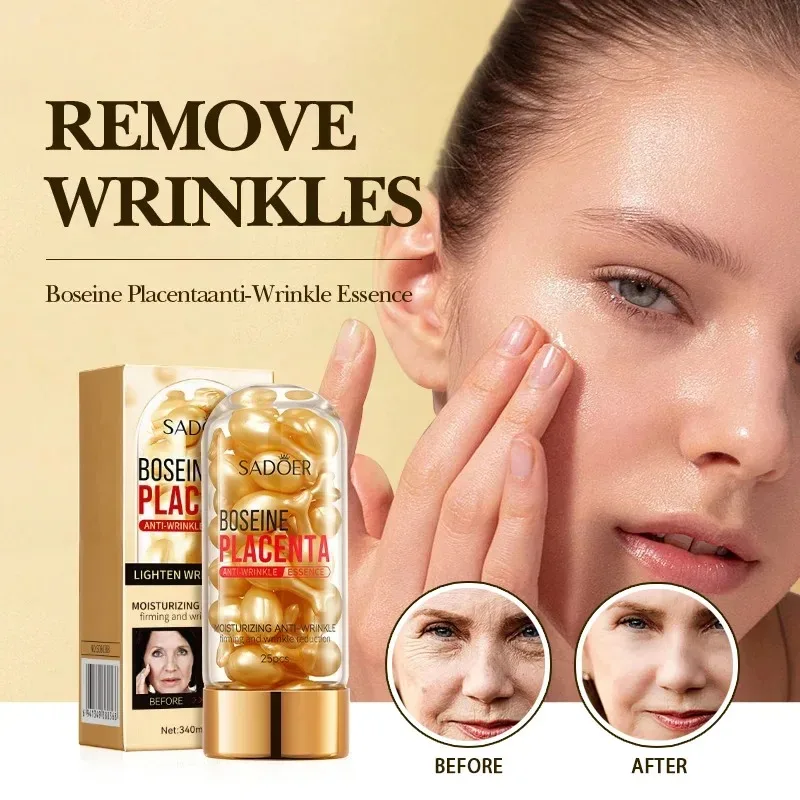 25pcs Placenta Capsules Serum Spot Acne Remover Whitening Face Serum Anti-Wrinkle Firming Brighten Skin Care Cosmetics Essence 2