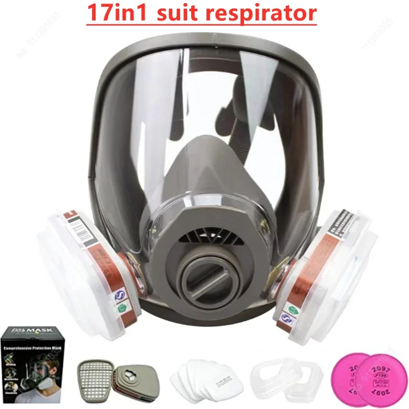 Masque Respiratoire Complet Réutilisable 6800 – Anti-Poussière, Anti-Gaz Avec Filtres, Protection Peinture, Soudage, Polissage & Pulvérisation