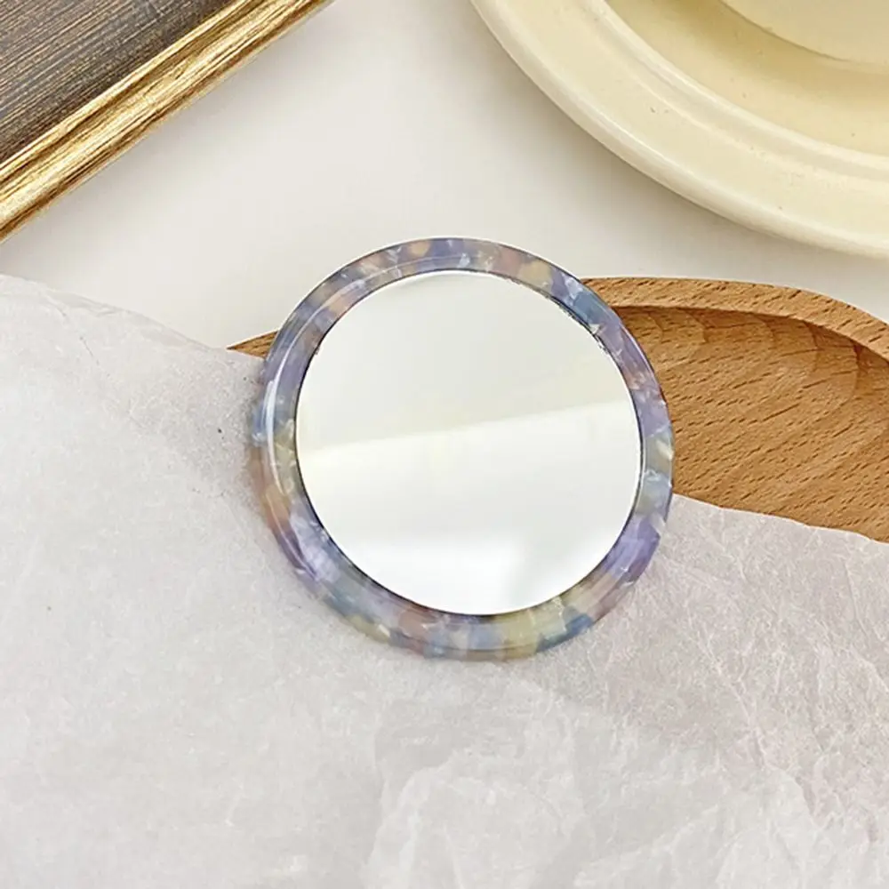 Girl Lady Gift Simple Acetate Makeup Mirror Portable Mini Cosmetic Vanity Mirror Round Cute Beauty Mirrors