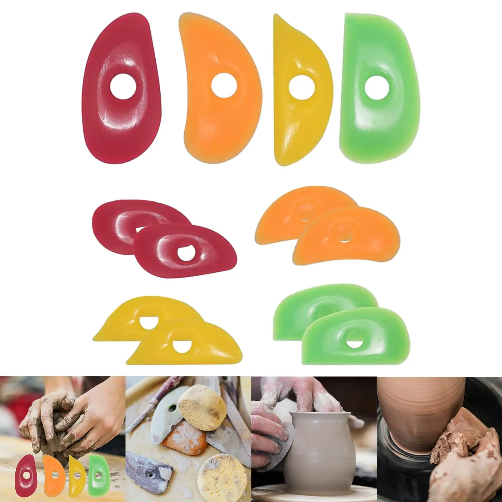 

12 Pieces Pottery Clay Ribs Accessories for Clay Crafts or Replacement Soft