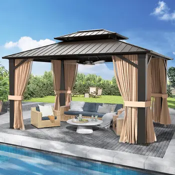 10x12 Hardtop Double Roof Gazebo 1