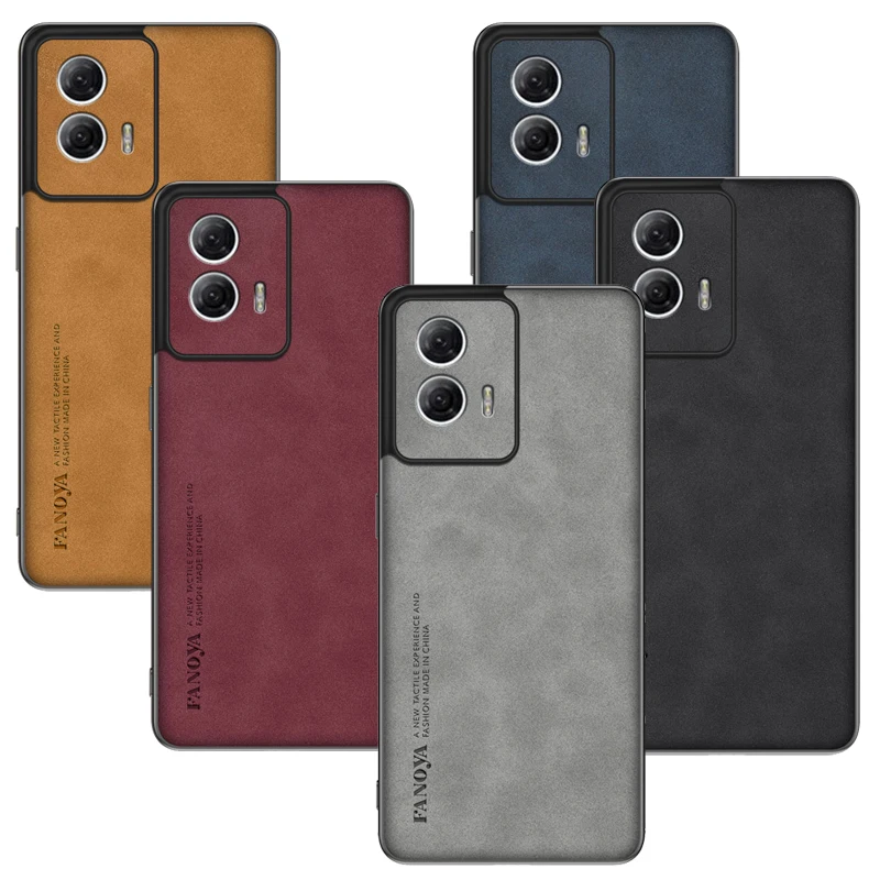 Premium Frosted PU Leather Anti-Shock Hard Case - Sleek Matte Finish