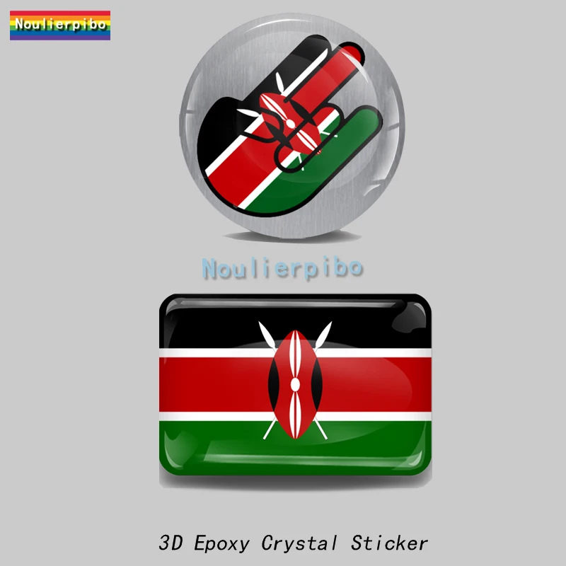 

3D Epoxy Kenya Flag National Emblem Badge Car Dome Sticker Car Bumper Window Motorcycle Vinyl Stereo Mobile Phone Decal