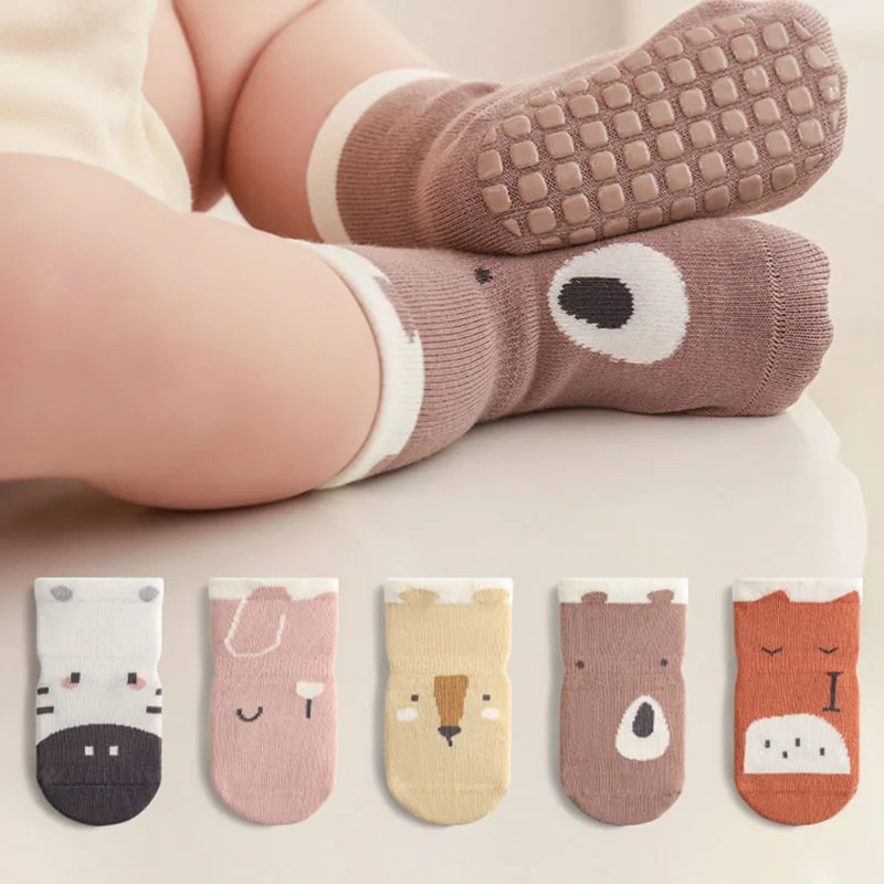 5 Pair/Lot Spring New Comfortable Kids Socks Cute Fashion Cartoon Toddler Infant Girls Anti Slip Floor Playing Socks Accessories