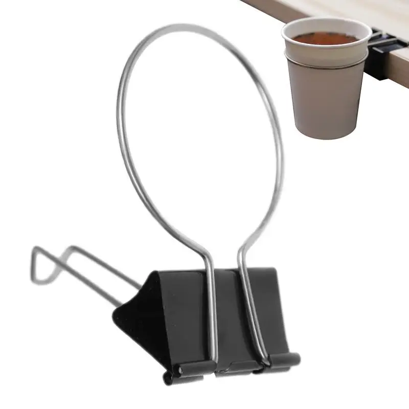 Clip On Table Cup Holder Horizontal Vertical Mount Anti Spill Home Office Desktop Mug Rack Metal Clamp Water Bottle Storage Tray