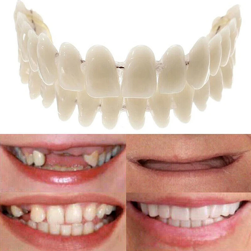 Resin False Teeth Whitening Dentures Temporary Fake Tooth Upper Lower