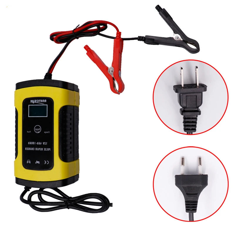 Full Automatic Car Battery Charger 12V 6A Power Pulse Repair Chargers Wet Dry Lead Acid Battery Chargers Digital LCD Display