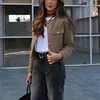 TRAF 2024 Cropped Tweed Jacket Woman Coat Button Long Sleeve Elegant Jackets For Women Short Coats Fashion New In Outerwears 4