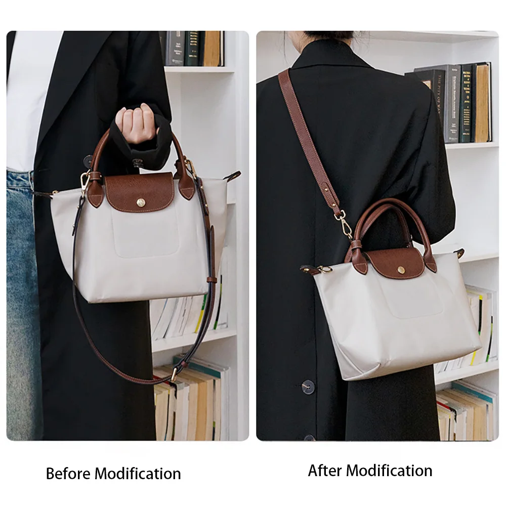 Genuine Leather Shoulder Strap Set Bag Strap For Longchamp Tote Bag S M Punch-free Crossbody Strap Transformation Accessories