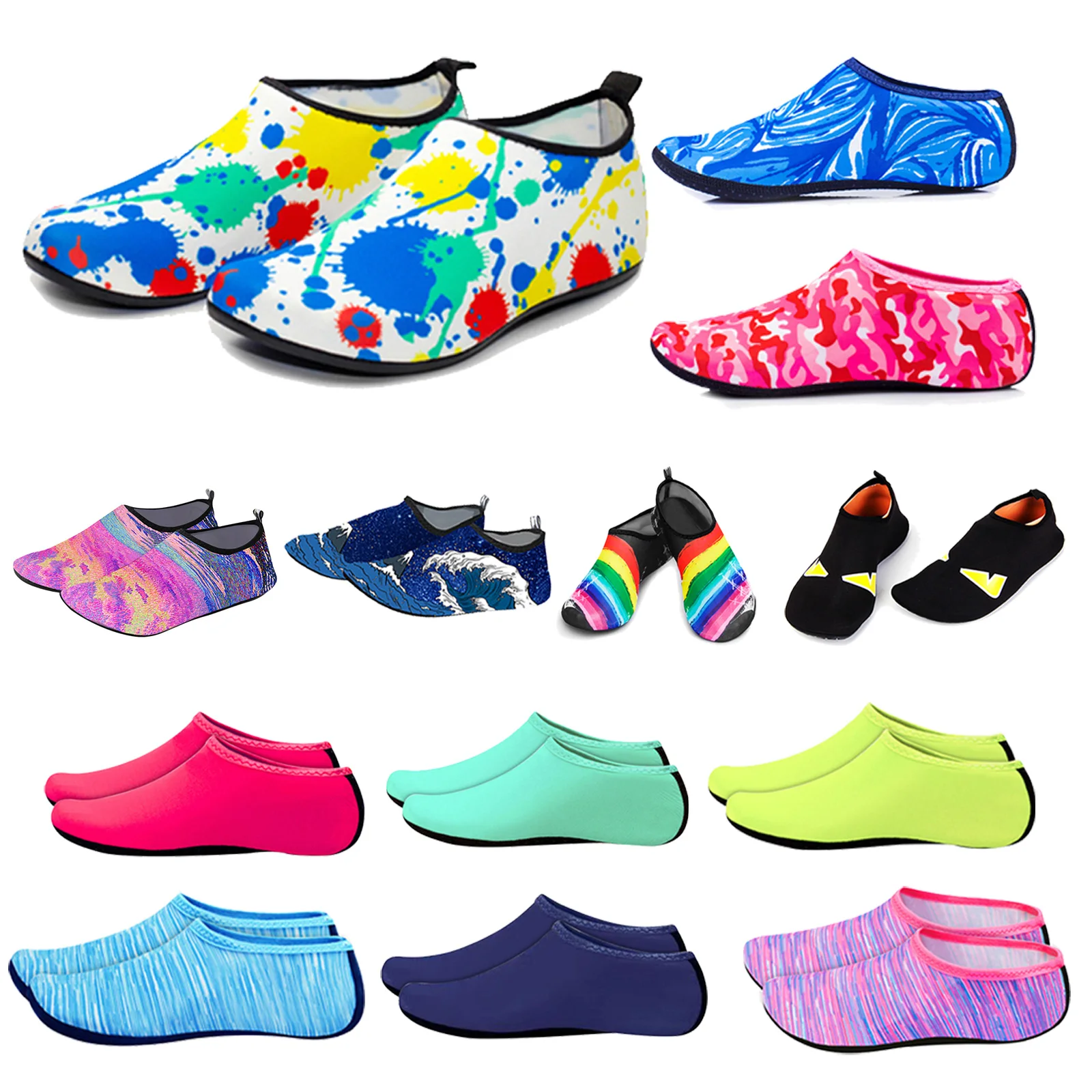 Water Shoes Men Women Swimming Socks Thin Multi Prints Non-Slip Fitness Yoga Dance Swim Surf Diving Underwater