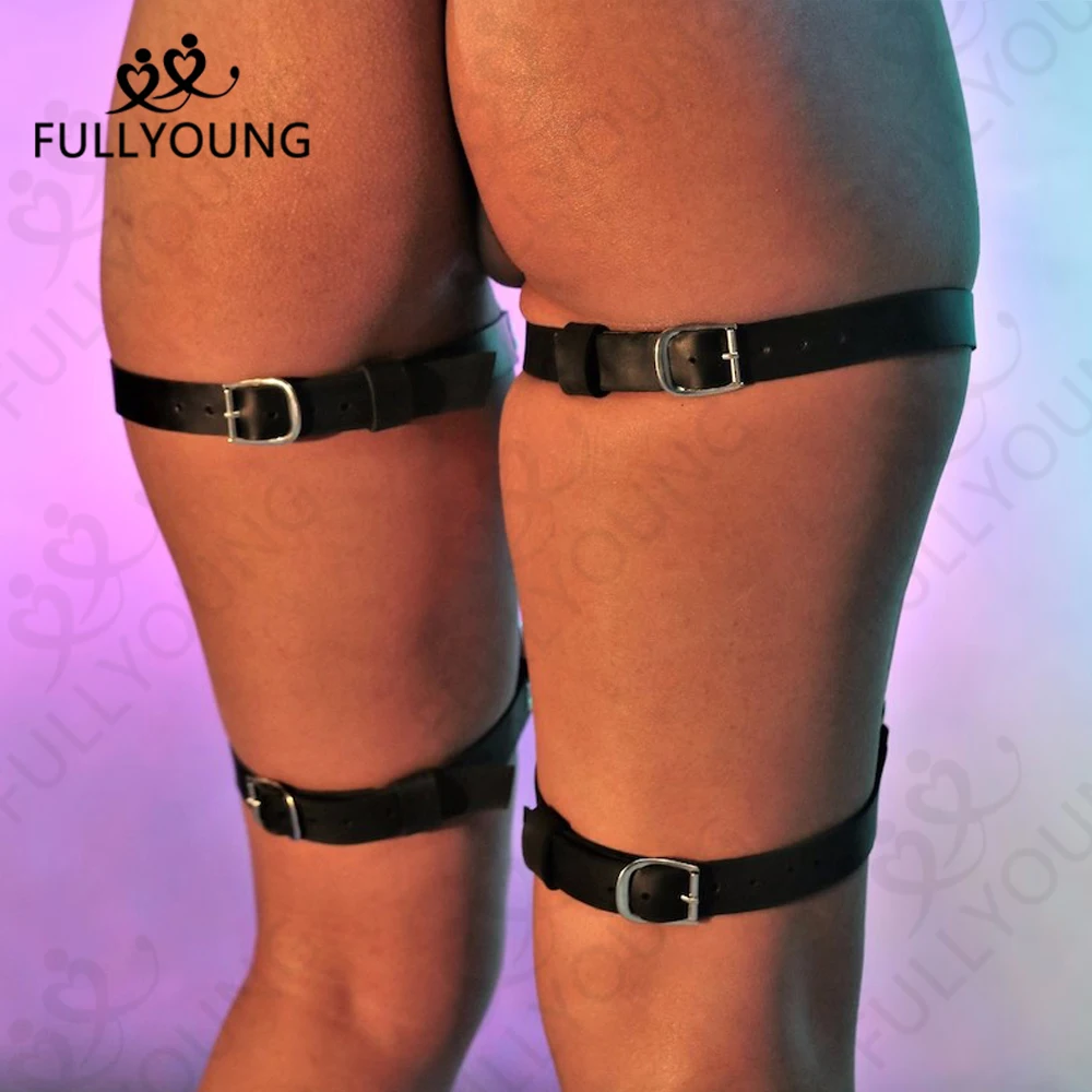 PU Leather Thigh Harness Bondage Bdsm Women Sexy Waist Garter Belts Gothic Sword Belt Erotic Stockings Accessories Party Rave