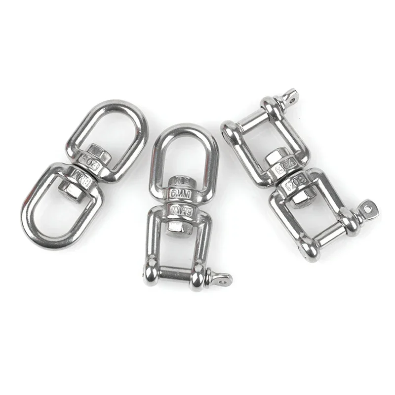 8-Shape 304# Stainless Steel Rotating Ring Wire Rope Connect Shackle Fast Unloading Hook Hasps Connecting Buckle Size M4 to M22 connector adapter buckle clamp