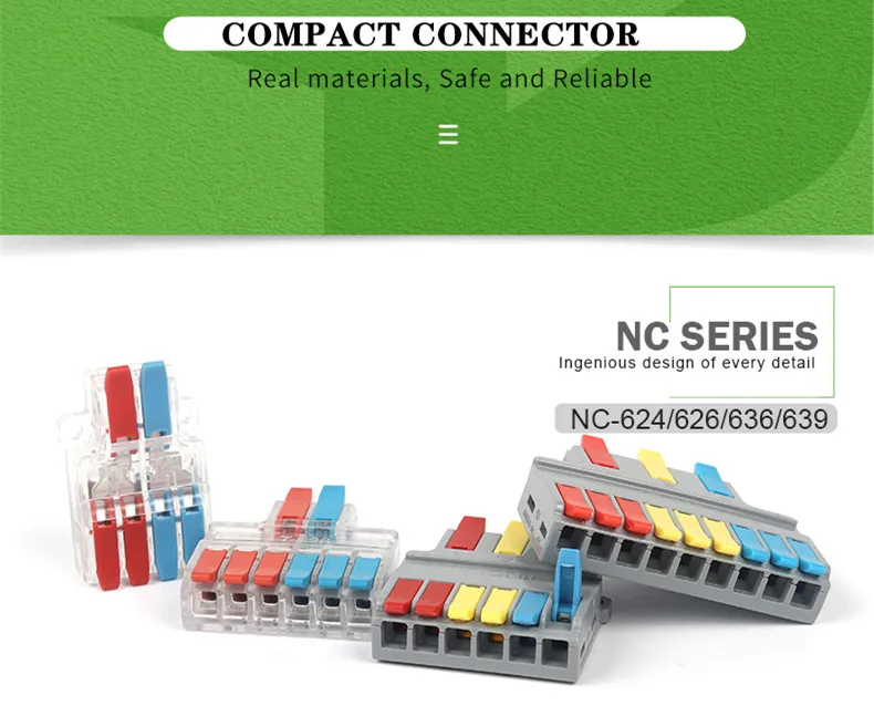 Description Picture 2 of itemQuick Wire Connector Universal Plug-in parallel Cable 4/6Pin Butt Home Terminal Block 1 In Multiple Out Junction Box 35-10AWG