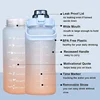 3PCS Sports Water Bottle for Running Drinking Bottle 2L Motivational with Time Marker Stickers Portable Reusable Plastic Cups 4