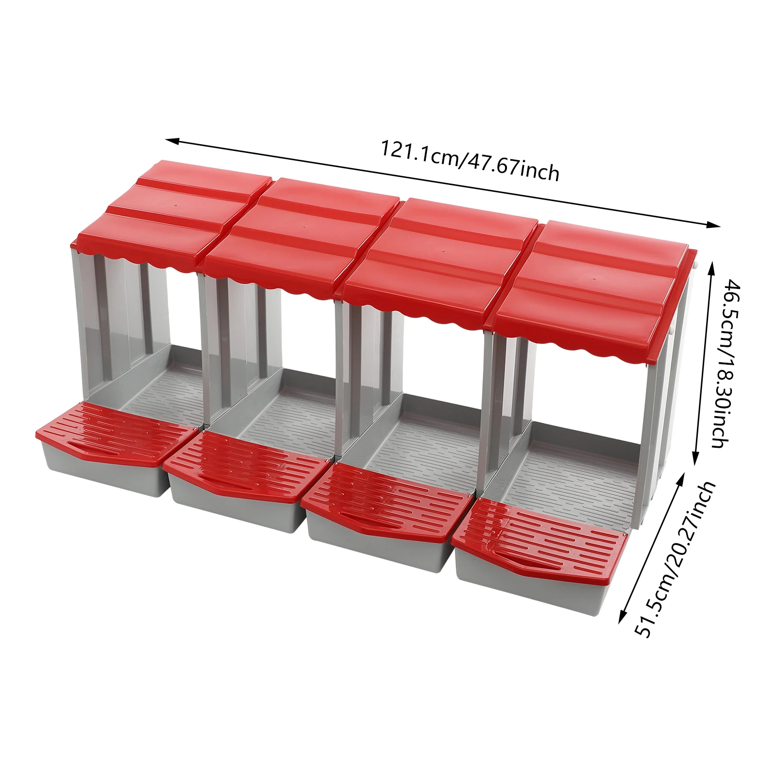 Rote 4-Gitter-Hühner-Ei-Legen-Hühner-Nestbox mit 4 Fächern, Hähnchen-Nistbox, Hühner-Legbox mit Eier-Sammlung für Hühner – Detail 20