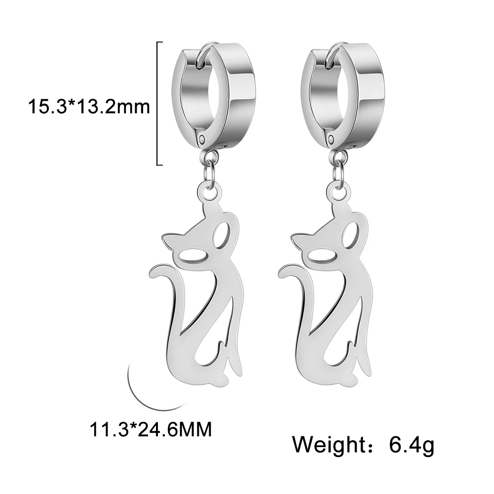 Fashion Stainless Steel Cat Earrings for Women - PeticaDeals