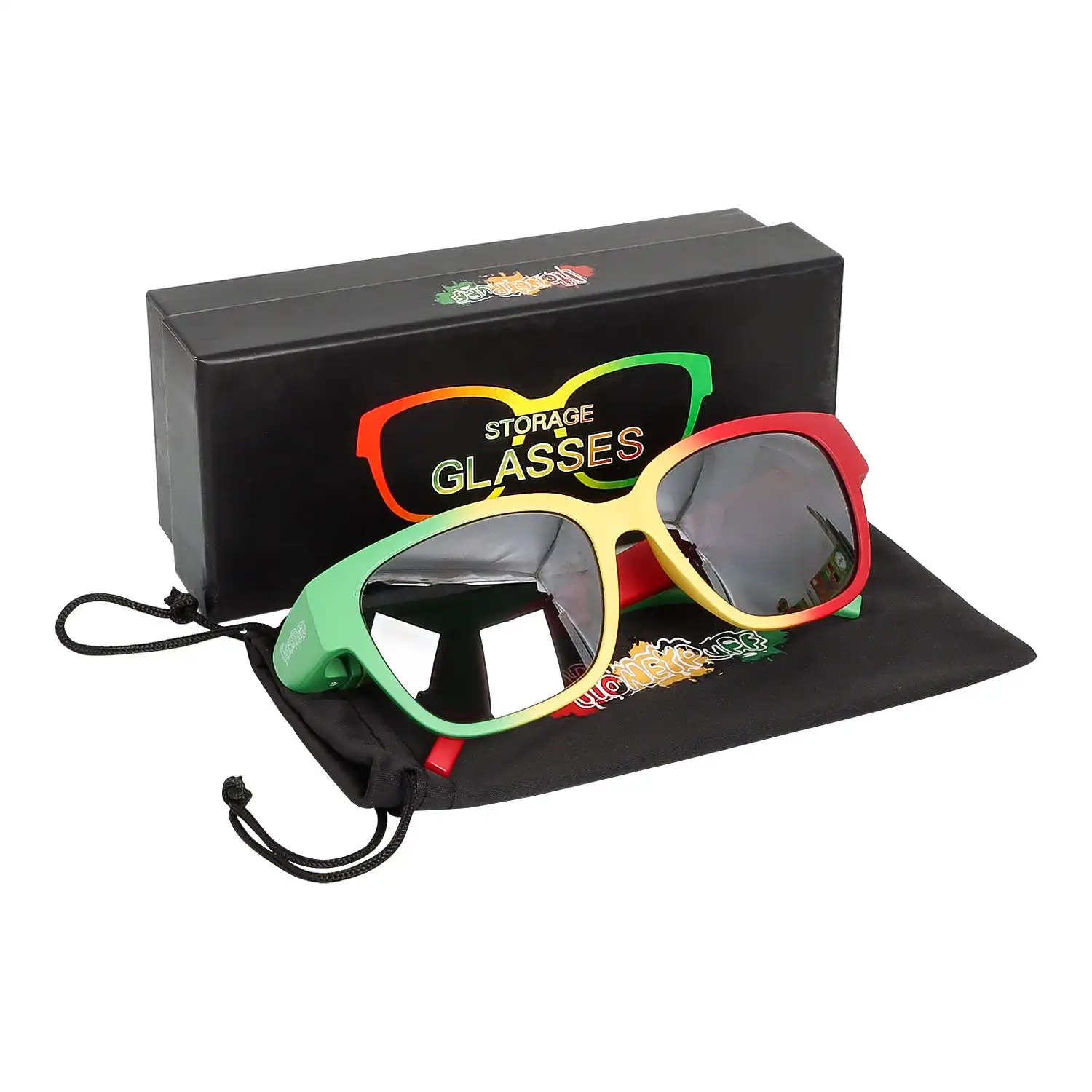 Fashion Sunglasses Fashion Sunglasses with Hidden Horn Tube Storage Removable Glasses Holder Rolling Paper Smoking Accessories Cool Men Gadget
