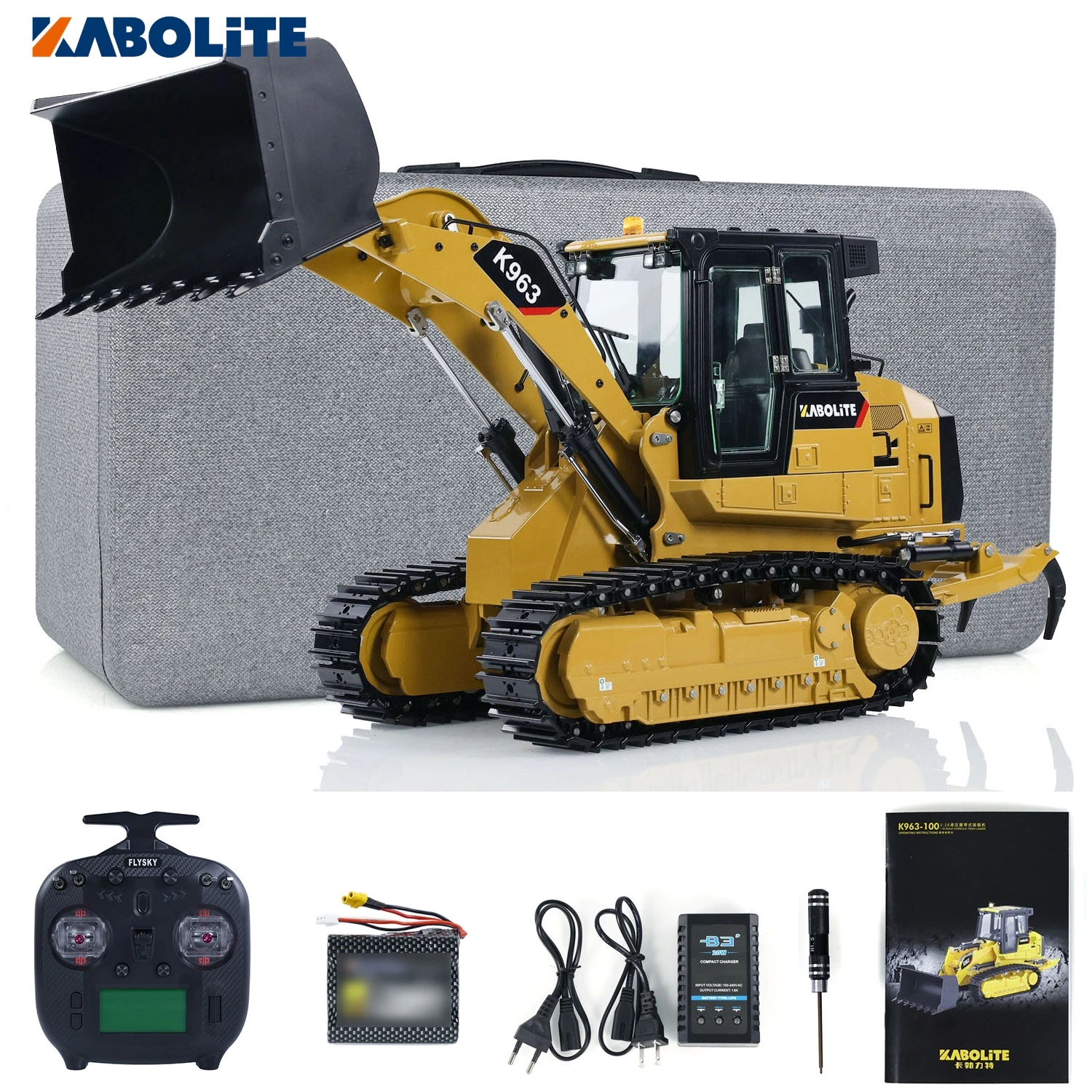 ON SALE KABOLITE 1/16 Hydraulic RC Loader K963-100 Remote Control Painted Finished Construction Vehicles Lights Model TH23079 2