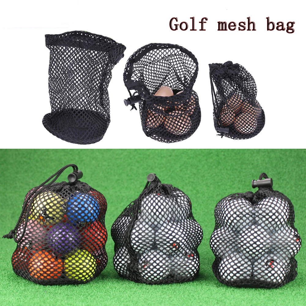 

Accessories Sports Mesh Net Carrying Bag 16/32/56 Ball Black Golf Mesh Bag Golf Storege Bag Golf Ball Bags Drawstring Pouch