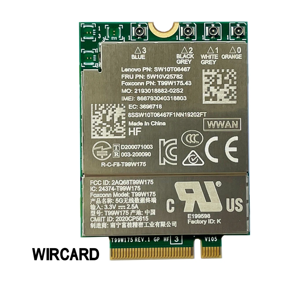 Cartão para o Portátil Modem para a Ioga 5g14q8cx05 T99w175 T99w175.43 Fru 5w10v25782 X55 5g-14q8cx05 Portátil Ideapad 5g-14q8x05 Wircard5g - Imagem 2
