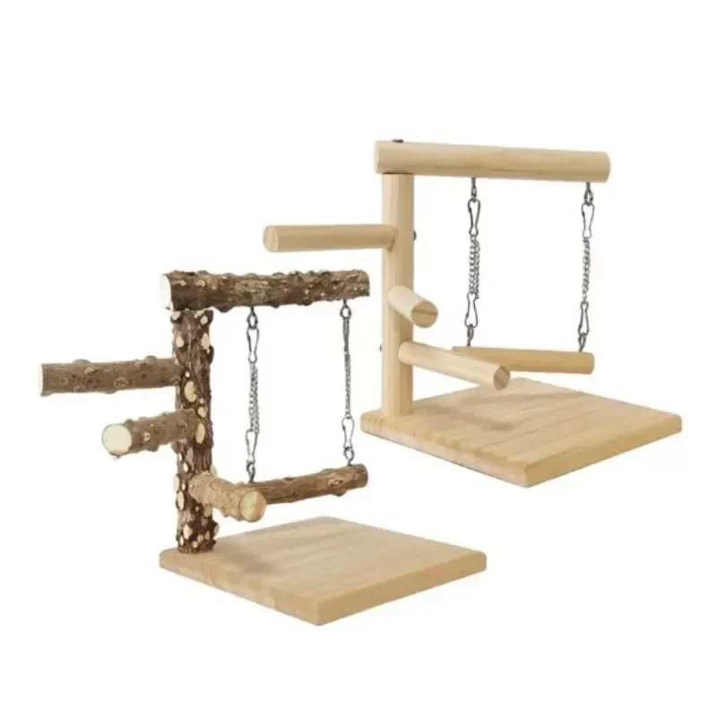 Solid Wood Parrot Stand Training Rack Bird Toy Supplies Training Rack Parrot Stand Pole Interaction Toys parrot toy bird toy