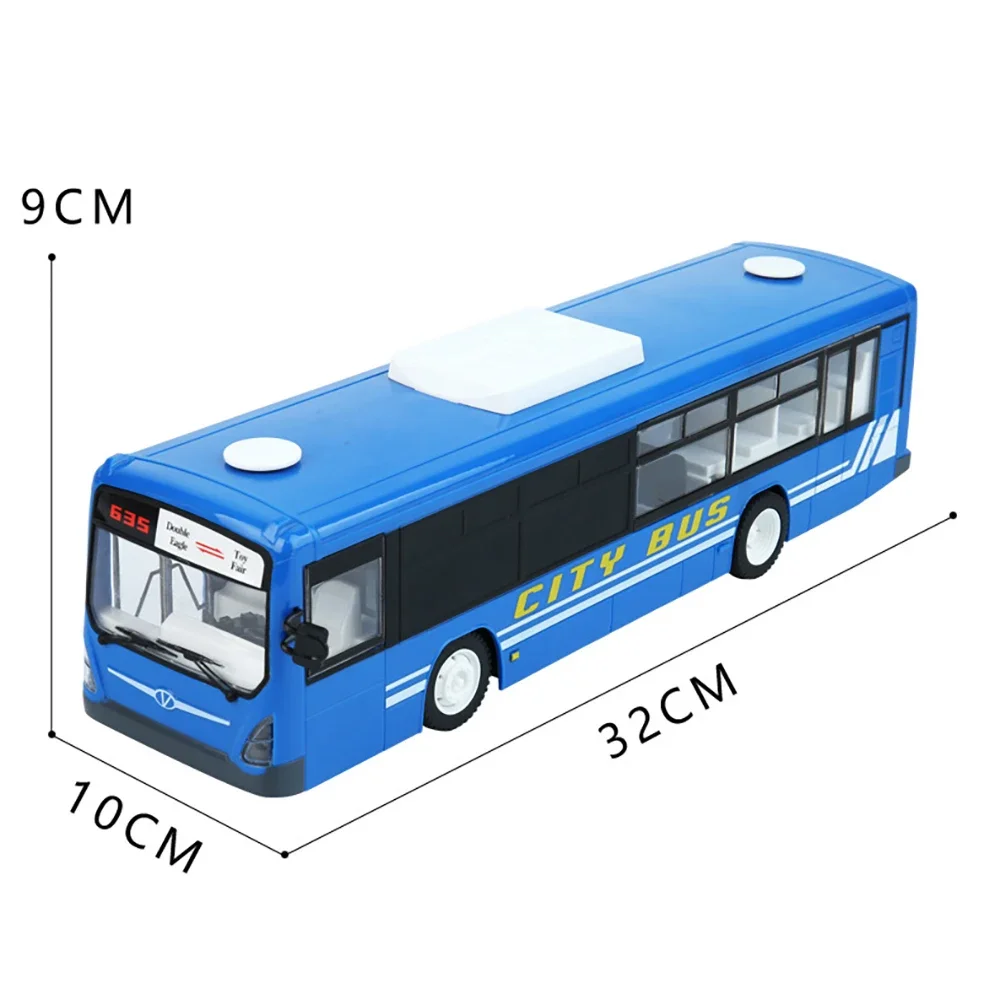 2.4G 6CH Remote Control Bus with Open Door LED Light Realistic Sound Simulation RC City Car Electronic RC Vehicle Boys Gift Toy 6