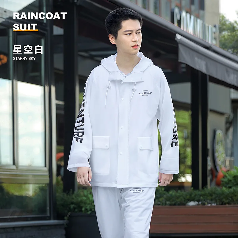 Motorcycle Raincoat Split Raincoat and Rain Pants Suit Reflective Takeaway Labor Protection Sanitation Riding PVC Men's