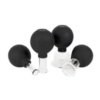 Black Vacuum Cupping Cups Set Rubber Head Glass Anti Cellulite Massage Medical Chineses Therapy Cupping Therapy Tool 1