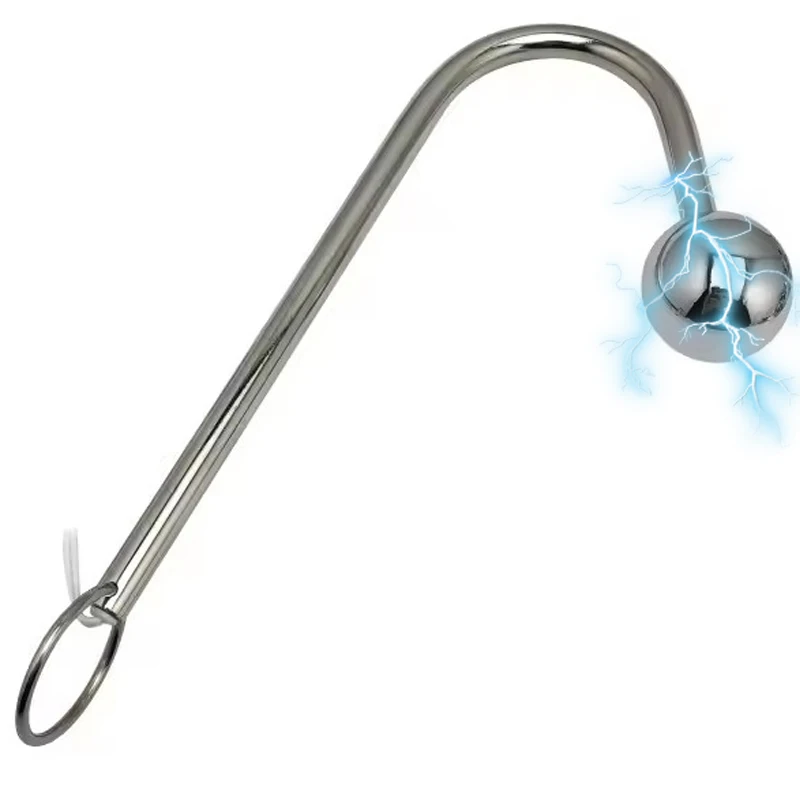 3 size Electric shock anal hook beads butt plug pull ring massager electro stimulation medical therapy device sex toy