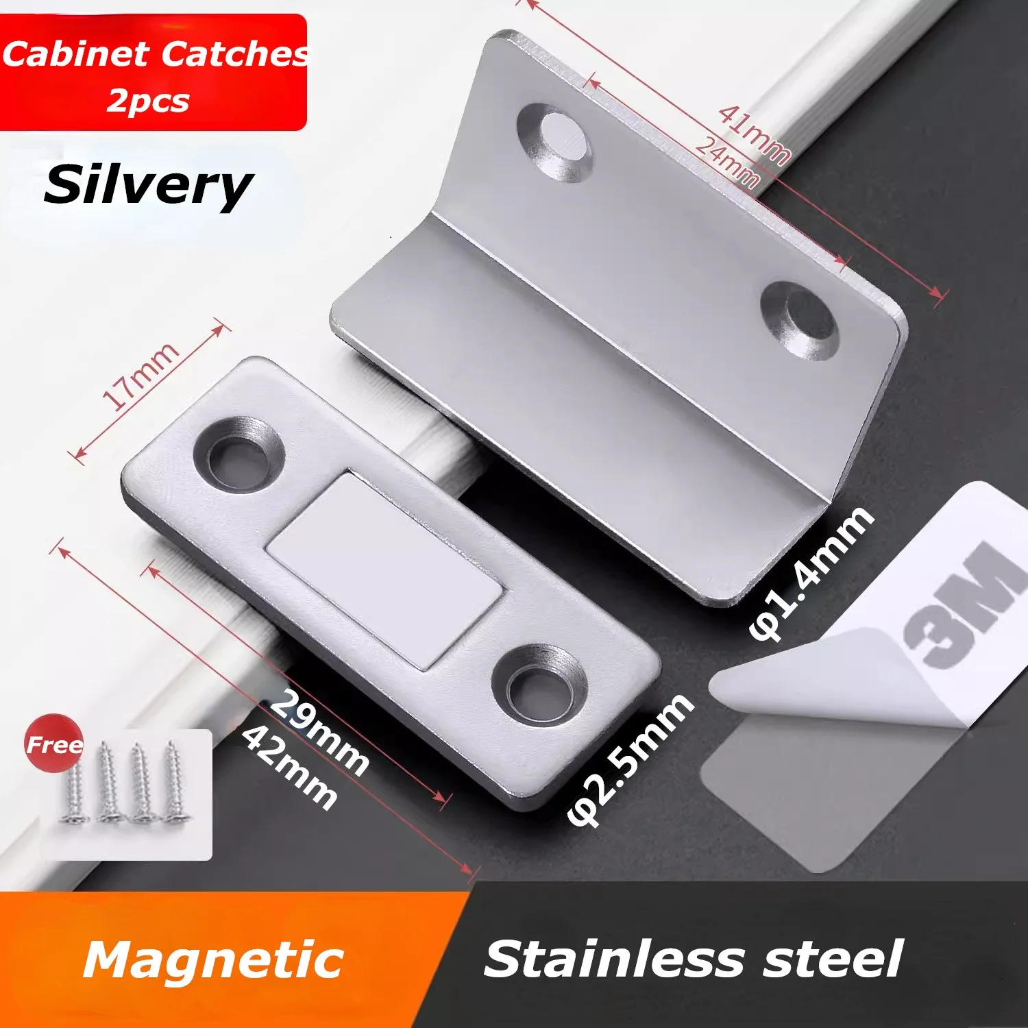 

2pcs/Set Magnetic Cabinet Catches Magnet Door Stops Hidden Door Closer With Screw For Closet Cupboard Furniture Hardware