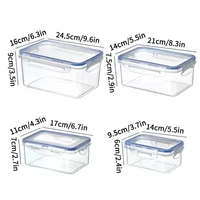 Boîte de rangement des aliments au réfrigérateur avec couvercle en plastique, boîte de conservation de la fraîcheur des aliments, boîte de pique-nique, 550 ml, 1000 ml, 1500 ml, 2500ml 6