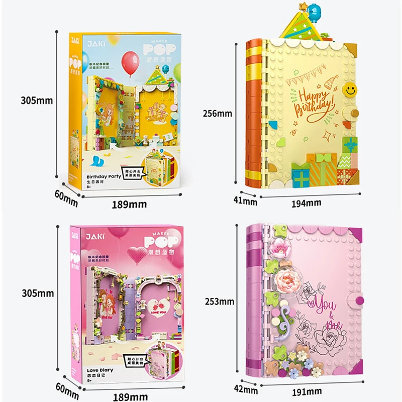 창의적인 축제 기념 테마 사진 앨범 빌딩 블록, 생일 앨범 벽돌, 웨딩 앨범 벽돌 세트, 소녀용 장난감 선물