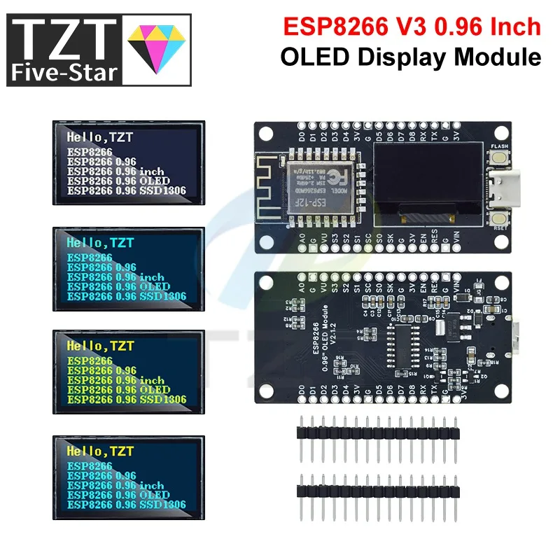 รูปสินค้า บอร์ดพัฒนา ESP8266 พร้อมจอ OLED สำหรับ Arduino/Micropython