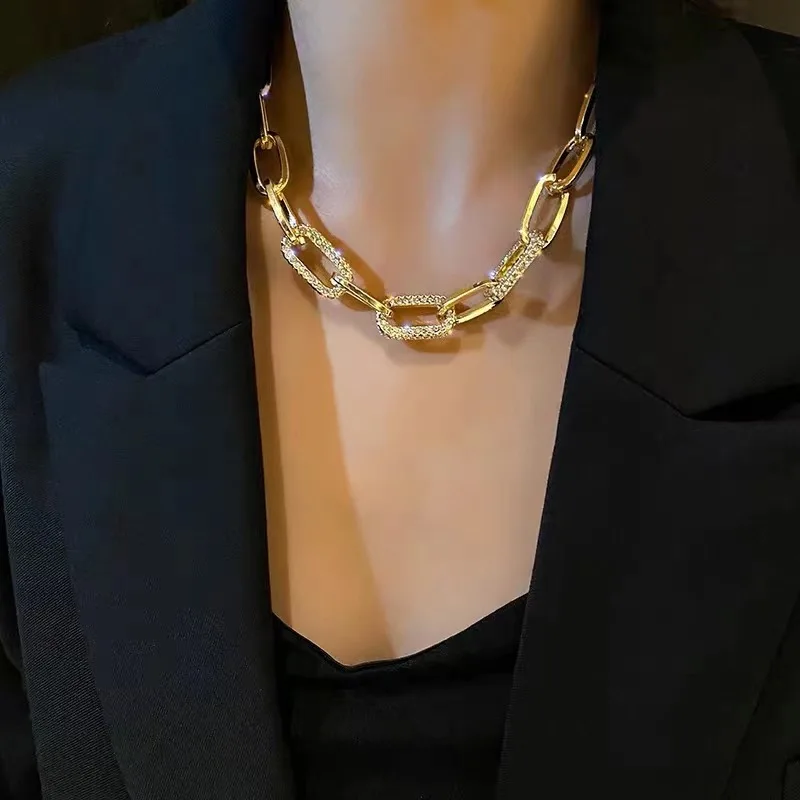 Unisex Metal Link Chains Necklaces Chokers Jewelry