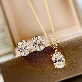 2025 new oval jewelry set, geometric simple and exquisite wind necklace for women, daily wear jewelry