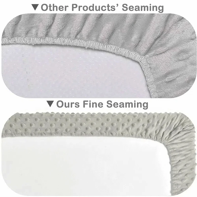 Soft Minky Dots Changing Table Sheets with Matching Nursing Pillow Cover for Baby Boy and Girl Changing Pad Cover 2PCS