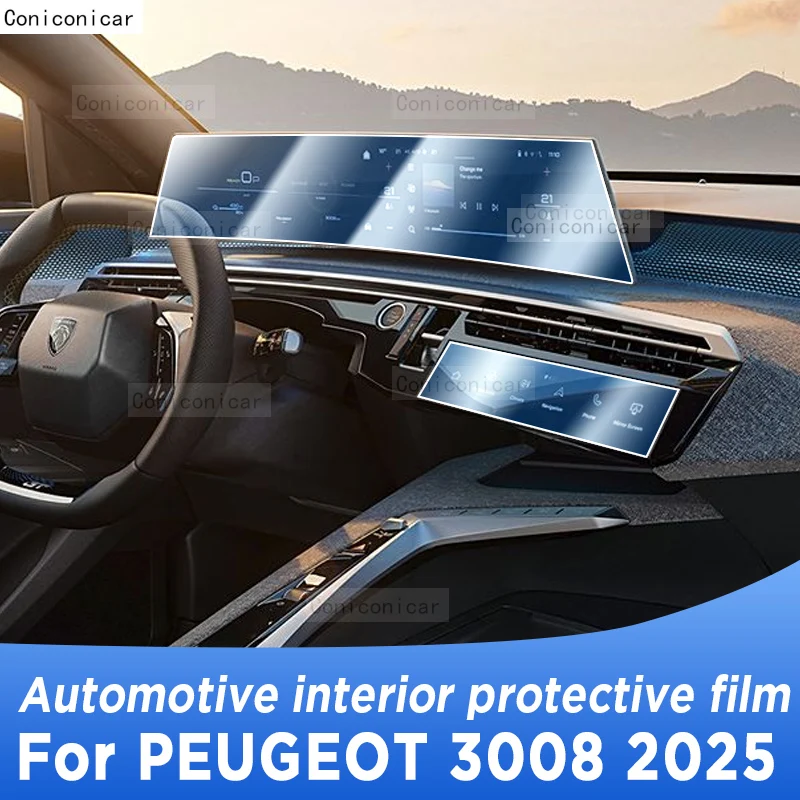 Para PEUGEOT 3008 2025 Panel de navegación pantalla película protectora ...