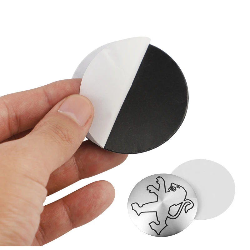 4 Adesivi Coprimozzo Per Peugeot - Diametro 56 Mm, In Lega Di Alluminio - Per 107, 206, 308, 2008, 3008 - Foto 3