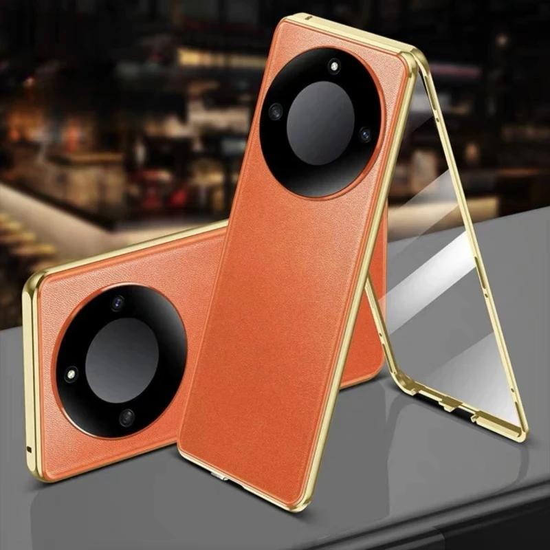 

High quality magnetic glass case for OPPO Realme 11Pro + Plus 11Pro 11ProPlus 360° fully protected rear cover leather case