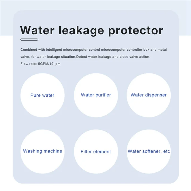 Leakage Detector Water Purifier HM Leakage Alarm With Protection Valve Water Pipe Leakage Detector Automatic Shutdown,Requisite 5