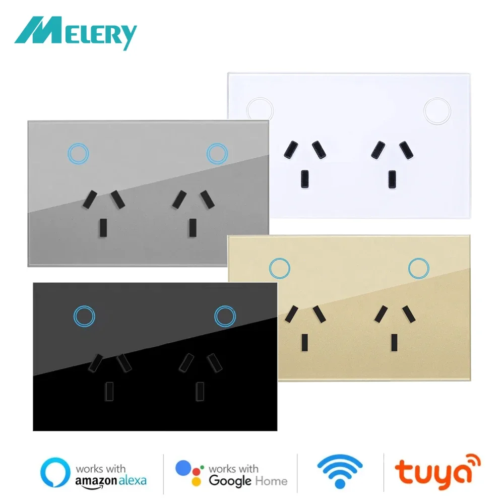 ปลั๊กไฟอัจฉริยะ Melery Wifi Smart Tuya พร้อมจอแสดงผล ควบคุมผ่านระบบสัมผัส ไร้สาย รองรับการควบคุมด้วยเสียงผ่าน Alexa และ Google Home 1